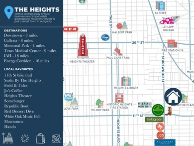 Map showing great features of the Heights neighbor