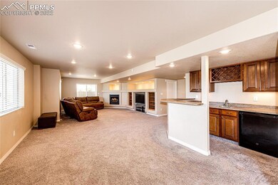 Fully finished walkout basement with a fireplace &