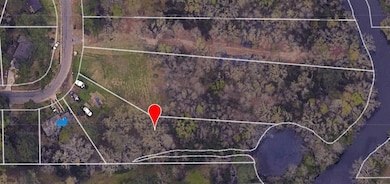 Aerial view of property's location with property boundaries highlighted