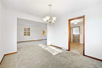 Dining room conveniently connects the living room