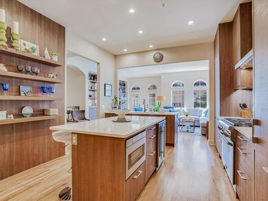 Kitchen with stainless steel appliances, modern c