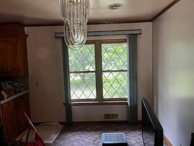 Carpeted dining space featuring healthy amount of 