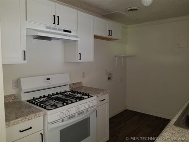 Kitchen with gas range
