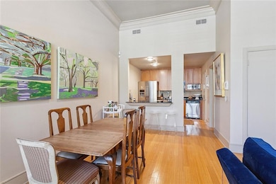 Dining room with opening to kitchen.