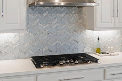 Kitchen's Luxurious Backsplash with Gas Stove