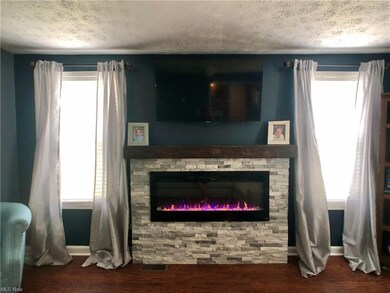 Beautiful LED fireplace and wood mantle