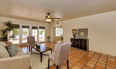Spacious Living Room with French Doors