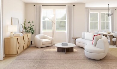 Great room with luxurious wood flooring