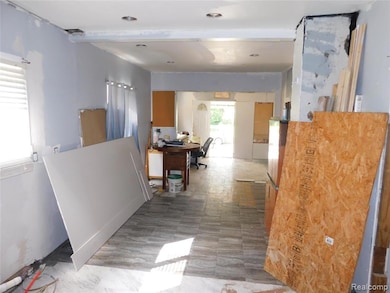 Corridor featuring an office area