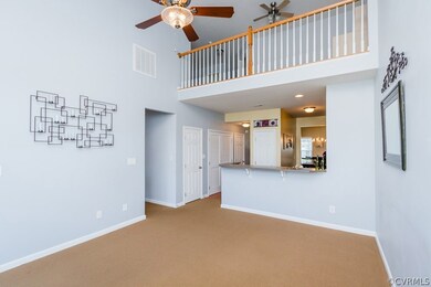 FAMILY ROOM W/ CEILING FAN, CARPET, LOTS OF NATURA