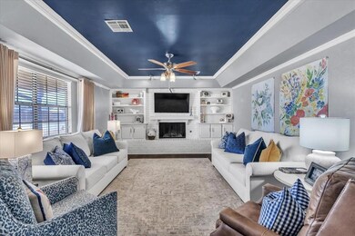 Living room with light hardwood / wood-style floor