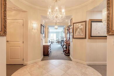 Foyer with chandelier