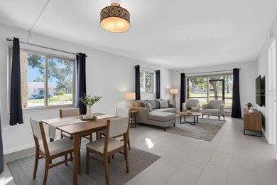 Dining room and living room virtually staged