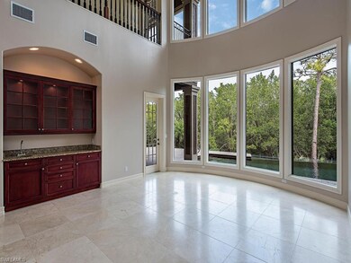 Livng Room w. Marble Floor, Wet Bar, Two-Story Vie