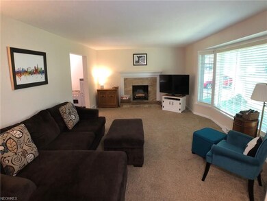 Huge living room with fireplace