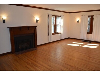 Large living room with gas fireplace
