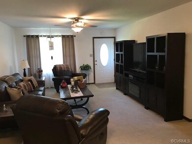 Family Room with Ceiling Fan