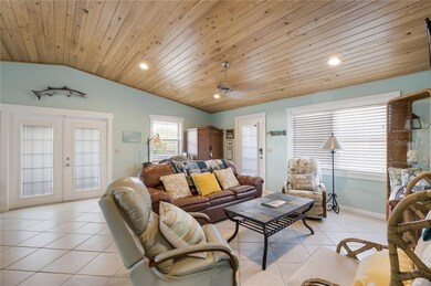 High ceilings in the open living area
