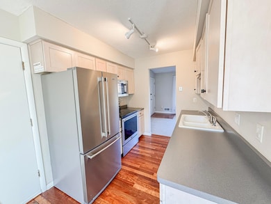 Kitchen with stainless steel appliances