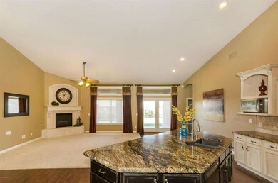 Island looking out into great room