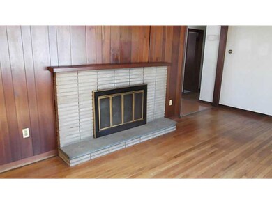 Living Room. brick fireplace