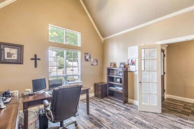 Office with vaulted ceilings and lots of natural l