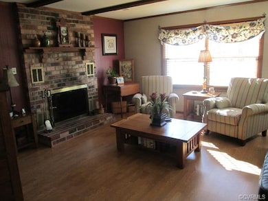 Family Room with Masonry Fireplace
