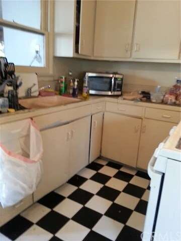 Kitchen with stove.