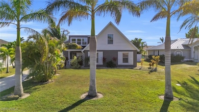 View of front of home with a front yard