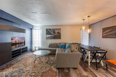 Living room with wood finished floors