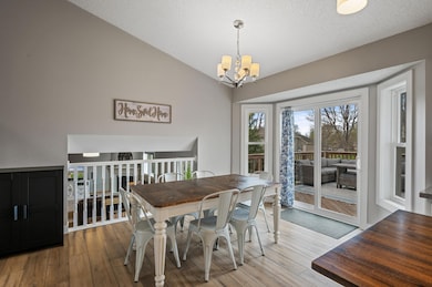 Dining room with sliding door to the deck