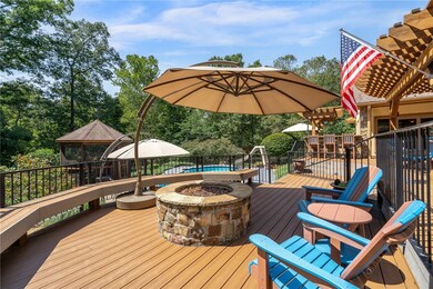 Enjoy the fire pit on this ALL TREX decking!!!