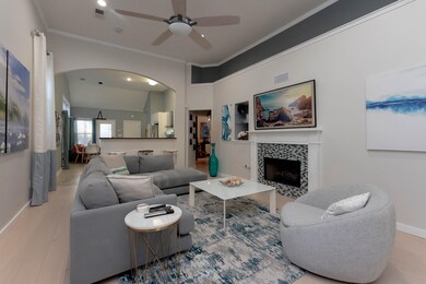 Beautiful new wood flooring, tall ceilings with re