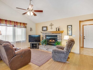 Woodburning fireplace, vaulted ceilings & ceiling 