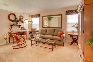 Looking from the hallway to the formal living room