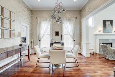 Another view of the dining room showing the two wi