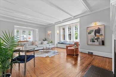 High ceilings and wooden beams