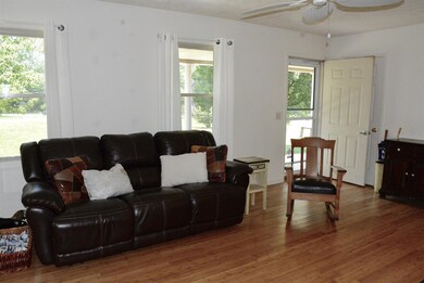Front door entrance into living room