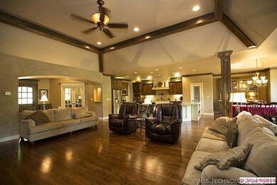 View of kitchen and living...