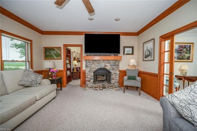 See-through wood burning fireplace