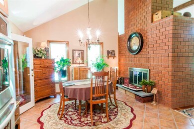 Large eat-in kitchen with double sided fireplace!