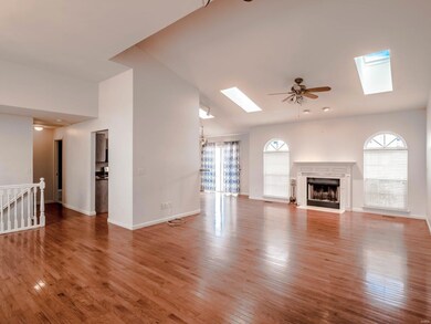 Large, open floor plan with hardwood through most 