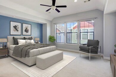 Primary bedroom with great windows and natural lig