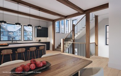 Bright kitchen and dining space depicted in 