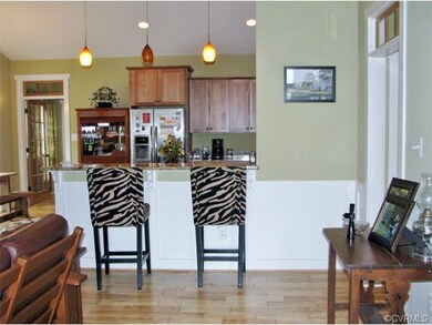 View of kitchen from the family room.