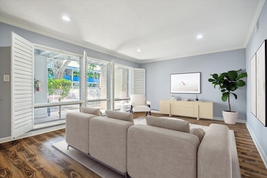 This bright and airy living area seamlessly connec