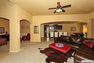 Open living to kitchen