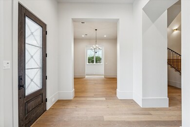 Looking into dining room from the entry hall.
