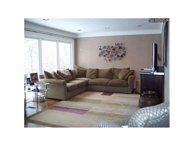 Living room with wall of glass.