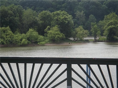Standing on elevated porch looking at the island.
